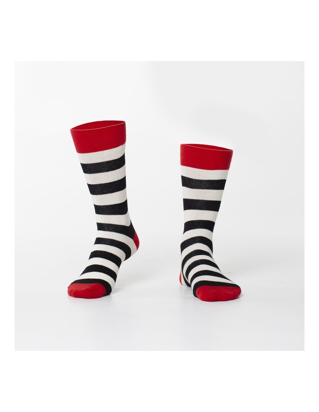 Cream and black striped men\'s socks SM21 - Online store - Boutique